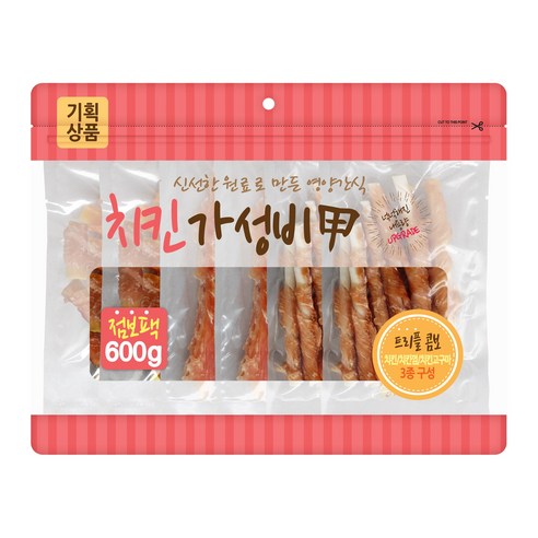 가성비갑 트리플콤보 애견간식 치킨 600g