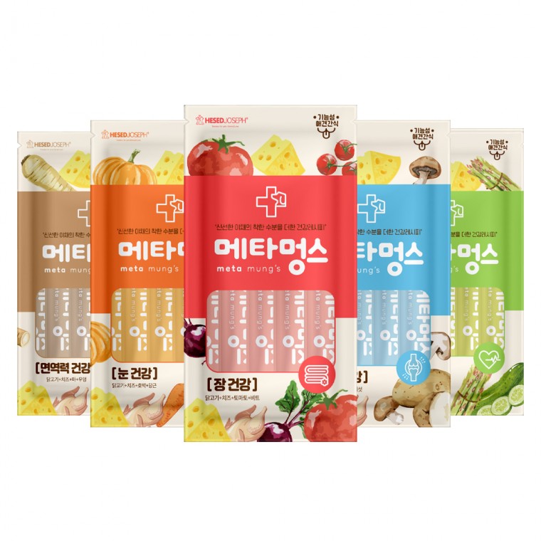 메타멍스 강아지 기능성 짜먹는간식 장 눈 체중 면역력 관절 건강 15g x 5p 5종